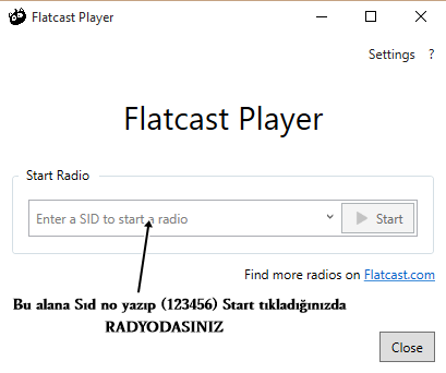 internet tarayicisi kullanmadan flatcast dinlemek - Flatcast Yardım -  AllaTurkaa